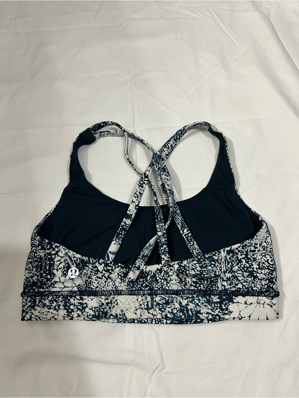 lululemon athletica Black & White Patterned Strappy Sports Bra